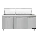 Continental Refrigerator D72N27M 72'' Mega Top Refrigerated Sandwich / Salad Prep Table