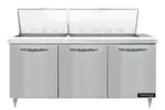 Continental Refrigerator D72N27M 72'' Mega Top Refrigerated Sandwich / Salad Prep Table
