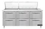 Continental Refrigerator D72N27M-D 72'' Mega Top Refrigerated Sandwich / Salad Prep Table