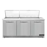 Continental Refrigerator D72N27M-FB 72'' Mega Top Refrigerated Sandwich / Salad Prep Table
