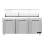 Continental Refrigerator D72N30M 72'' Mega Top Refrigerated Sandwich / Salad Prep Table