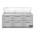 Continental Refrigerator D72N30M-FB-D 72'' Mega Top Refrigerated Sandwich / Salad Prep Table