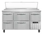 Continental Refrigerator PA60N-D 60'' Refrigerated Pizza Prep Table