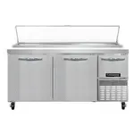 Continental Refrigerator PA68N 68'' Refrigerated Pizza Prep Table