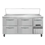 Continental Refrigerator PA68N-D 68'' Refrigerated Pizza Prep Table