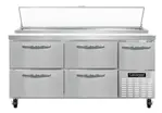 Continental Refrigerator PA68N-D 68'' Refrigerated Pizza Prep Table