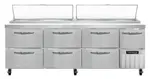 Continental Refrigerator PA93N-D 93'' Refrigerated Pizza Prep Table