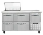 Continental Refrigerator RA60N12M-D 60'' Mega Top Refrigerated Sandwich / Salad Prep Table