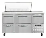Continental Refrigerator RA60N18M-D 60'' Mega Top Refrigerated Sandwich / Salad Prep Table