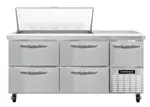 Continental Refrigerator RA68N18M-D 68'' Mega Top Refrigerated Sandwich / Salad Prep Table