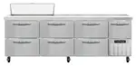 Continental Refrigerator RA93N10-D 93'' Refrigerated Sandwich / Salad Prep Table with