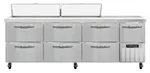 Continental Refrigerator RA93N18-D 93'' Refrigerated Sandwich / Salad Prep Table with