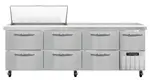 Continental Refrigerator RA93N18M-D 93'' Mega Top Refrigerated Sandwich / Salad Prep Table
