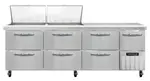Continental Refrigerator RA93N24M-D 93'' Mega Top Refrigerated Sandwich / Salad Prep Table