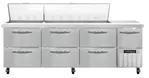 Continental Refrigerator RA93N30M-D 93'' Mega Top Refrigerated Sandwich / Salad Prep Table