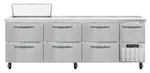 Continental Refrigerator RA93N8-D 93'' Refrigerated Sandwich / Salad Prep Table with