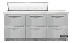 Continental Refrigerator SW72N12-FB-D 72'' Refrigerated Sandwich / Salad Prep Table with