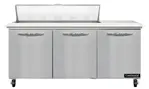 Continental Refrigerator SW72N12C 72'' Refrigerated Sandwich / Salad Prep Table with
