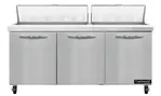 Continental Refrigerator SW72N18 72'' Refrigerated Sandwich / Salad Prep Table with