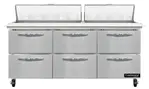 Continental Refrigerator SW72N18C-D 72'' Refrigerated Sandwich / Salad Prep Table with
