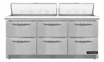 Continental Refrigerator SW72N18C-FB-D 72'' Refrigerated Sandwich / Salad Prep Table with