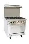 Copper Beech CBR-6 Restaurant Gas Range, with 6 Burners and Standard Oven - 215,000 BTU