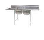 Eagle Group 412-16-2-18L-X 412 Series Sink, (2) Two Compartment, Stainless Steel Construction with Galvanized Steel Legs and With Left-hand Drainboard - 56.63" W