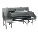 Eagle Group Eagle CCS-72-2 Spec-Bar Cocktail Work Station, Stainless Steel with 42" Combi Ice Bin/Condiment Dispenser - 72"W x 29"D