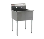 Eagle Group 1818-1-16/4-2X Commercial Sink, (1) One Compartment, 16 Gauge Stainless Steel Construction with Galvanized Steel Legs and without Drainboard - 19.38" W