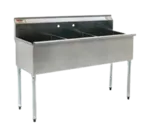 Eagle Group 2472-3-16/3-2X Commercial Sink, (3) Three Compartment, 16 Gauge Stainless Steel Construction with Galvanized Steel Legs and without Drainboard - 73.38" W