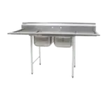 Eagle Group 412-16-2-18R-X Commercial Sink, (2) Two Compartment, Stainless Steel Construction with Galvanized Steel Legs and With Right-hand Drainboard - 56.63" W