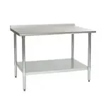 Eagle Group BPT-2496B-UT Work Table, 16 Gauge Stainless Steel Top with Galvanized Steel Undershelf and 1 1/2" Backsplash - 96"W x 24"D