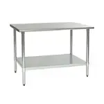 Eagle Group BPT-2496B Work Table, Stainless Steel Top with Galvanized Steel Undershelf and without Backsplash - 96"W x 24"D