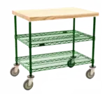 Eagle Group DC2448V Open Base Gray Epoxy Finish 2 Shelf Utility Cart, with 5" casters - 24"W x 48"L x 34"H