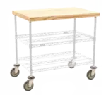 Eagle Group DC2448W Open Base White Epoxy Finish 2 Shelf Utility Cart, with 5" casters - 24"W x 48"L x 34"H
