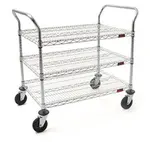 Eagle Group EU3-2136C Open Base 800 Lb Capacity Chrome Plated 3 Shelf Utility Cart, with 5" casters - 21"W x 36"L