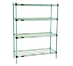 Eagle Group F2QA2-74-2460E-X Quad-AdjustВ® NSF 4 Shelf EAGLEgardВ® Hybrid Epoxy Starter Wire Shelving Unit