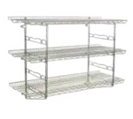 Eagle Group S3-3B-SSW1824C NSF Chrome Piggyback Wire Wall-Mounted Shelf 3-Tier Kit - 24"W x 18"D