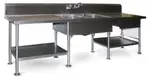Eagle Group SMPT30108 Open Front Cabinet Base Work Table, with 14 Gauge Type 304 Stainless Steel Top, and 10" Backsplash - 108"W x 30"D x 44.5"H