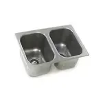 Eagle Group SR10-14-9.5-2-ND Self-Rimming with No Deck 18 Gauge Type 304 Stainless Steel 10" x 14" x 9-1/2" 2 Compartment Drop-In Sink / Faucet Not Included