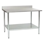 Eagle Group T24132E-BS Work Table, 14 Gauge Stainless Steel Top with Undershelf, Galvanized Steel Legs and 4 1/2" Backsplash - 132"W x 24"D x 39.63"H