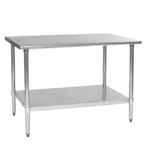 Eagle Group T2448B-2X Work Table, Stainless Steel Top with Undershelf, Galvanized Steel Legs and without Backsplash - 48"W x 24"D x 36.13"H