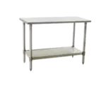Eagle Group T3096SE Work Table, 14 Gauge Stainless Steel Top with Undershelf, Stainless Steel Legs and without Backsplash - 96"W x 30"D x 36.13"H