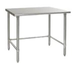 Eagle Group T3096STB Work Table, 16 Gauge Stainless Steel Top with Open Base, Stainless Steel Legs and without Backsplash - 96"W x 30"D x 35.13"H