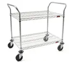 Eagle Group U2-2148C Open Base 800 Lb Capacity Chrome Plated 2 Shelf Utility Cart, with 5" casters - 21"W x 48"L