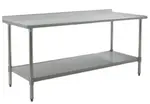 Eagle Group UT2424E Work Table, 14 Gauge Stainless Steel Top with Undershelf, Galvanized Steel Legs and 1 1/2" Backsplash - 24"W x 24"D x 36.63"H