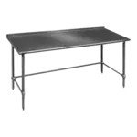 Eagle Group UT2424GTB Work Table, 16 Gauge Stainless Steel Top with Open Base, Galvanized Steel Legs and 1 1/2" Backsplash - 24"W x 24"D x 36.63"H