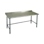 Eagle Group UT2424GTE Work Table, 14 Gauge Stainless Steel Top with Open Base, Galvanized Steel Legs and 1 1/2" Backsplash - 24"W x 24"D x 36.63"H