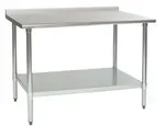 Eagle Group UT2430B-1X Work Table, Stainless Steel Top with Undershelf, Galvanized Steel Legs and 1 1/2" Backsplash - 30"W x 24"D x 36.63"H