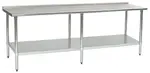 Eagle Group UT30132B Work Table, 16 Gauge Stainless Steel Top with Undershelf, Galvanized Steel Legs and 1 1/2" Backsplash - 132"W x 30"D x 36.63"H